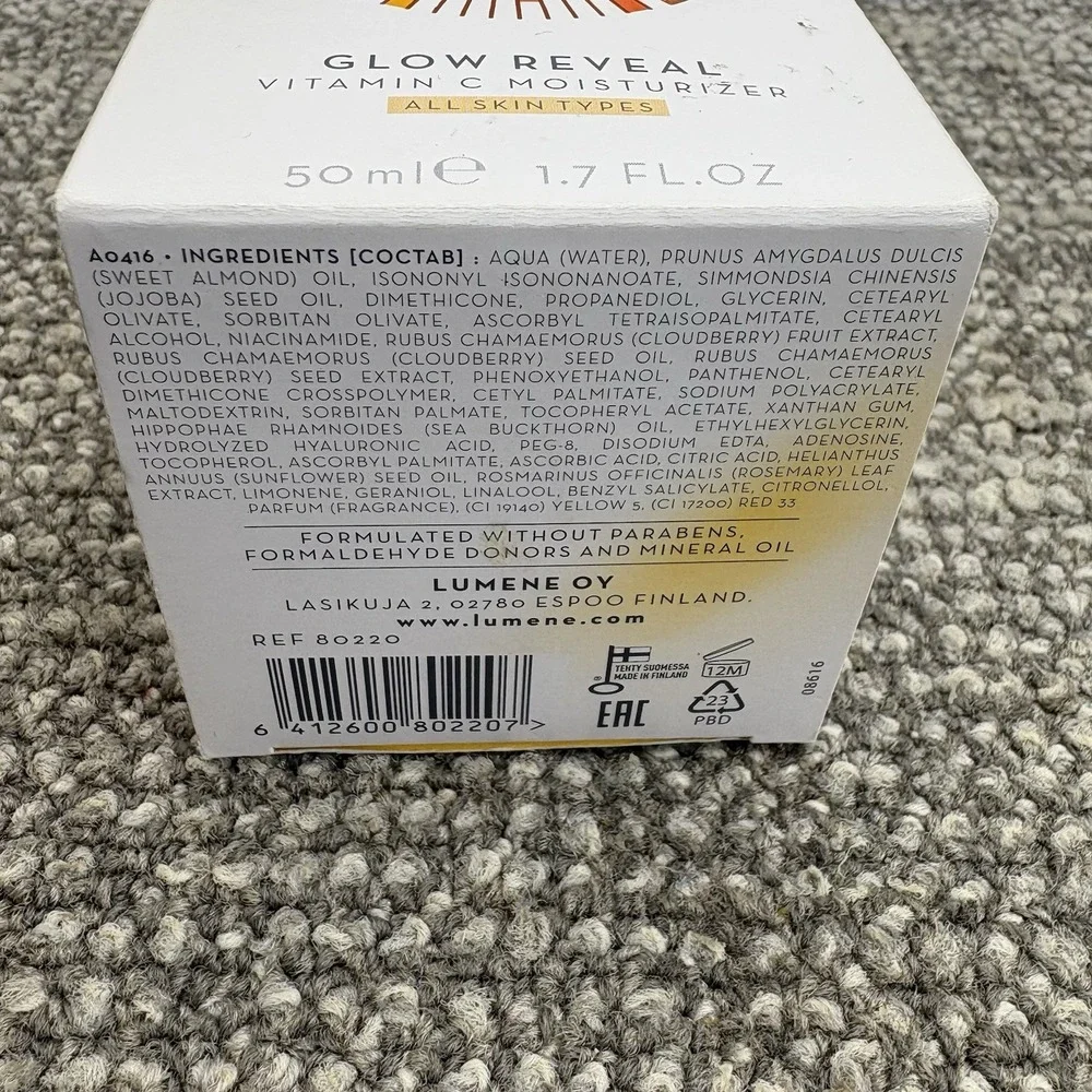 NEW Lumene Valo Light‎ Glow Reveal Facial Moisturizer Vitamin C 1.7 oz NIB